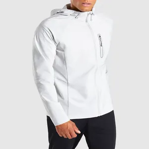 Wholesale Reflective Detailing Running Style Zip Jacket Both A Sleek Aesthetic And An Enhanced Performance Men Hoodie