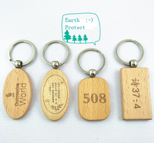 Listo para enviar Llavero de madera personalizado Earth Protect Carving MOQ 200PCs Mosquetones promocionales sin marca - Product Image 2