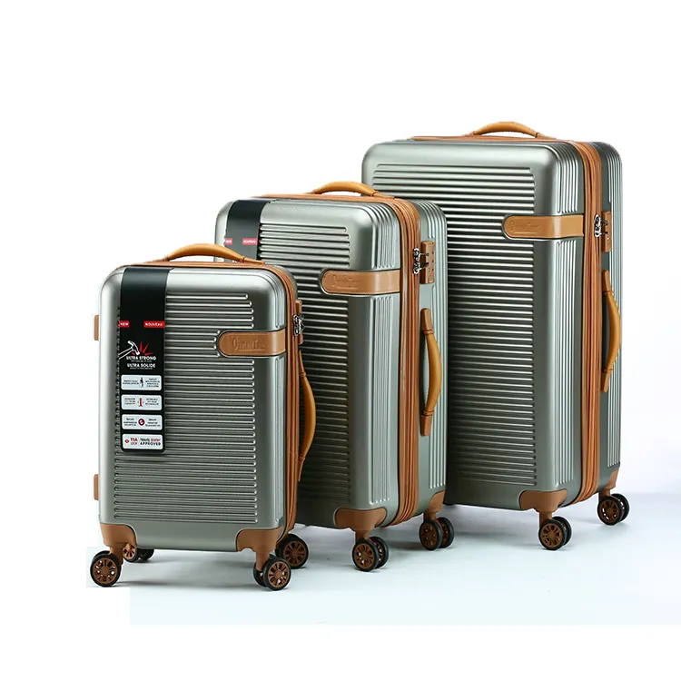 Набор чемоданов для багажа из АБС-пластика и ПК, дорожные сумки на колесиках, дорожный Багаж, 4 колеса, оптовая торговля