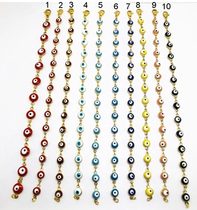 Olivia Nouveaux Produits Femmes Bleu Marine Style Œil Bracelet Perles Délicates Bijoux Or Multicolore Bracelet Oeil Mal - Product Image 4