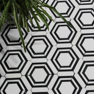 Thassos Trắng Và Gạch Lát Sàn Siêu Đen Đá Cẩm Thạch Hình Lục Giác - Product Image 2