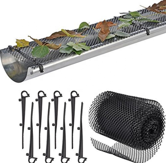 Пластиковая ограда желоба по низкой цене с 8 зажимами крючков, ограждения для листьев, система желоба, простая установка
