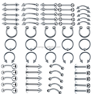 Vente en gros de bijoux de piercing corporel en acier inoxydable, anneau pour les lèvres, les sourcils et le nez pour les mariages, cadeaux, fêtes de fiançailles - Product Image 3