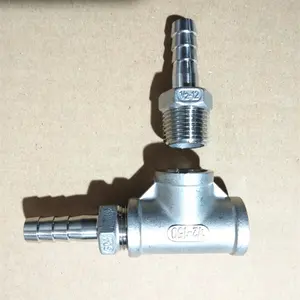 150psi 304 不锈钢 3/8 “Barb 软管尾到 1/2“ BSP 接头三通