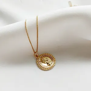 INS Uk Coin Necklace Jewelry Sterling Silver 925 Gold Plated Elizabeth Queen Image Medallion Necklace