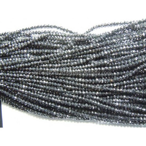 ลูกปัดเพชรสีดำเกรดดีเยี่ยมของอินเดียลูกปัดเพชรโมอิสซาไนต์สีดำเจียระไนเพชรมออิสซาไนต์คุณภาพดีที่สุดจากสหรัฐอเมริกา - Product Image 1