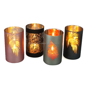 Gros <span class=keywords><strong>lot</strong></span> de 4 récipients de bougie en <span class=keywords><strong>verre</strong></span> pour la fête de mariage et maison - Product Image 1