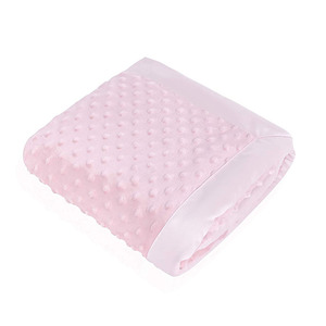 E017 <span class=keywords><strong>Couverture</strong></span> pour bébé <span class=keywords><strong>rose</strong></span> super douce en peluche <span class=keywords><strong>Minky</strong></span> réversible double couche CE en gros <span class=keywords><strong>Couverture</strong></span> pour bébé pas chère en peluche <span class=keywords><strong>Minky</strong></span> à pois - Product Image 3