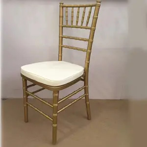 رخيصة سعر المصنع خشبية كرسي مصنوع من الخيزران التراص الزفاف الذهب مقعد شيافاري
