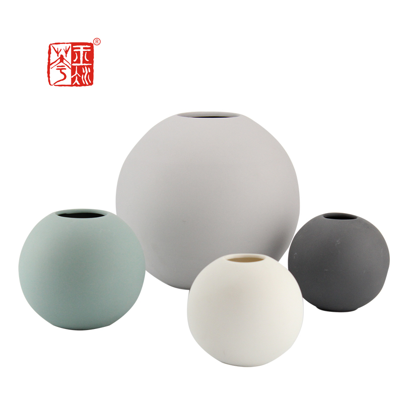 Unique Ronde Forme De Boule En Céramique Vases à Fleurs, élégant Moderne Conception Maîtresse Vase