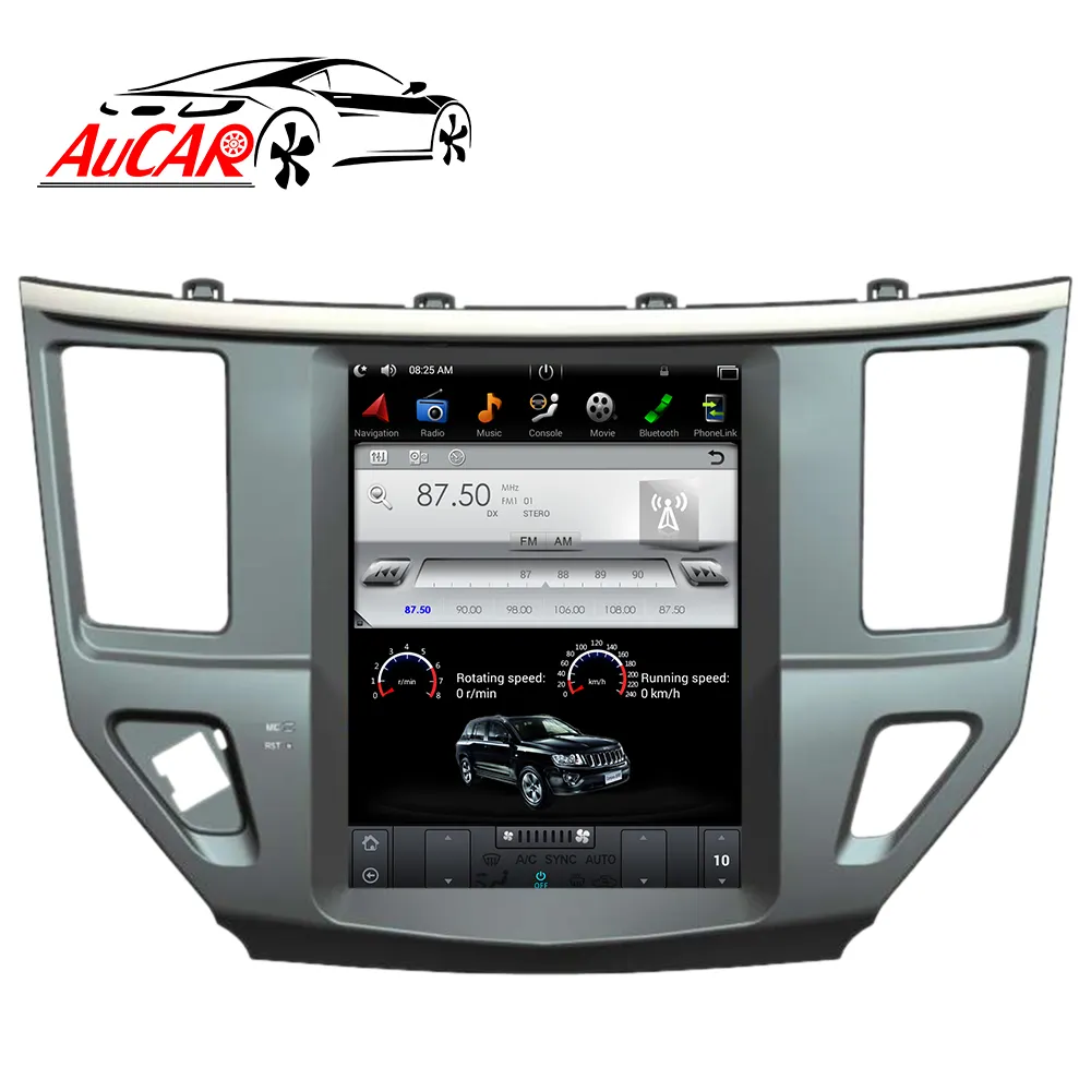 AuCAR 10.4 "เครื่องเสียงรถยนต์แอนดรอยด์9,เครื่องเล่นดีวีดีรถยนต์ระบบนำทาง GPS สเตอริโออิเล็กทรอนิกส์ Carplay สำหรับ Nissan Pathfinder 2012-19