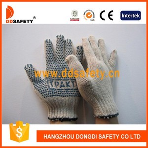 7g polyester natural cotton knitted string blue points pvc <span class=keywords><strong>on</strong></span> Palm Gloves safety <span class=keywords><strong>work</strong></span> (DKP153) - Product Image 1