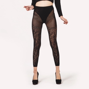 하이 퀄리티 숙녀 쉬어 발없는 스타킹 다른 디자인과 숙녀 꽃 자카드 팬티 스타킹 - Product Image 4