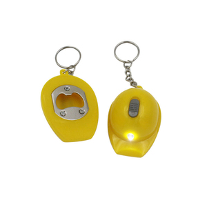 Fashion 3 in 1 Hard Hat Helmet Shape Led Keychain /<strong>Safety</strong> Casque Cap Key <strong>Chain</strong> with Bottle Opener - Product Image 5