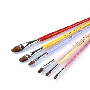 Haute Qualité belette cheveux coloré longue poignée huile artiste <span class=keywords><strong>peinture</strong></span> pinceau ensemble - Product Image 1