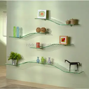 Estantes flotantes de vidrio para baño y sala de estar, estantes decorativos de vidrio templado uso en la sala de estar