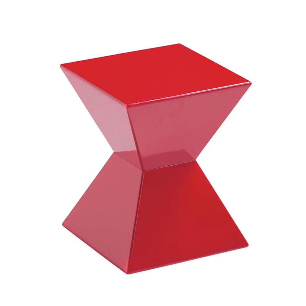 High gloss red acrylic end table, Lucite coffee chair, office furniture/home bar table