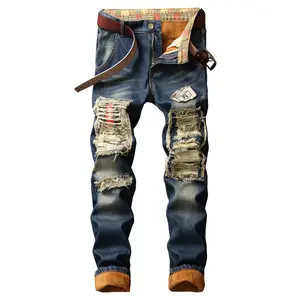 Jean polaire doublé pour hommes, 2 pièces, bas en Denim, chaud, fabrication masculine, 5088