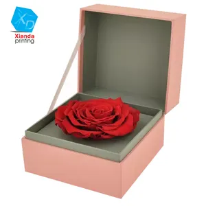 Kemasan Kotak Bunga Sisipan Busa Persegi Mewah untuk Bunga Yang Diawetkan