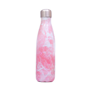 Bouteille d'eau en acier inoxydable de 500 ml, motif marbre rose, best-seller, pour l'extérieur, avec logo personnalisé - Product Image 1