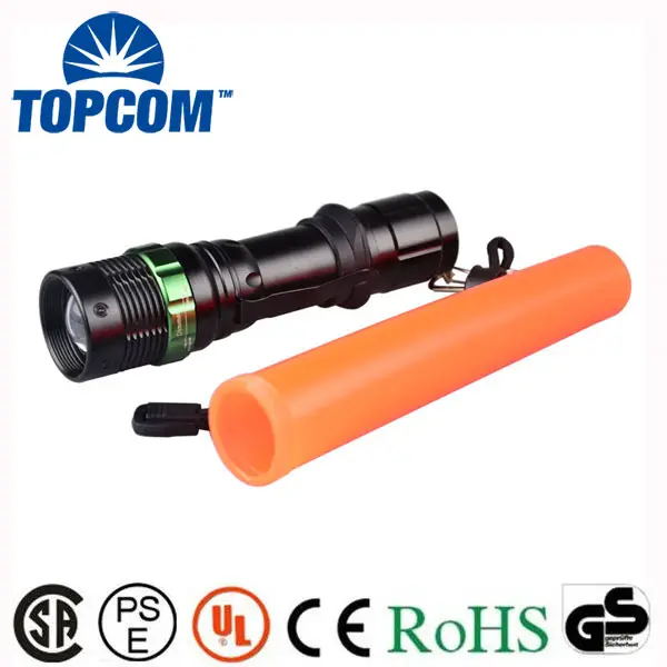 3.7V Li Battery Powered Focus Sạc Torch Ánh Sáng Đường Sắt Báo Hiệu 3.7V Sạc LED Đèn Pin