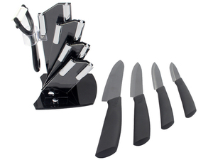 Set di <span class=keywords><strong>coltelli</strong></span> da cucina <span class=keywords><strong>in</strong></span> <span class=keywords><strong>ceramica</strong></span> resistente alla ruggine Super affilati professionali di alta qualità da 6 pezzi con blocco - Product Image 2
