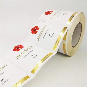 Self-adhesive Label Stickers with Gold Foil Stamping Wine Bottle Labels