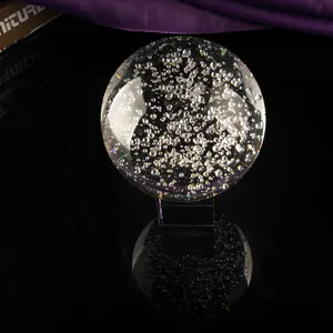 Kristal Bahan padat bola dengan gelembung di dalam untuk dekorasi
