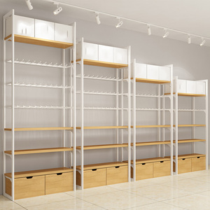 Scaffale da Parete in Legno Decorativo Personalizzabile per Negozi con Cassetto - Product Image 4