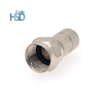 100 piezas/bolsa Conector coaxial F de latón para cable coaxial RG59 RG6, conector hembra tipo F de 50ohm 75ohm para cámara CCTV con conector de anillo