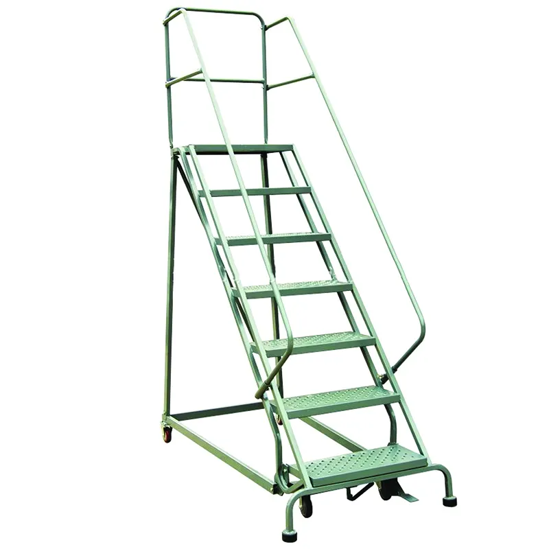 Warehouse Mobile Supermarket Lockable Step Moveable Stairs Rolling Order Pick Ladders Industrial Ladders Insulation Ladders SR