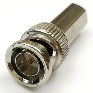 Messing BNC Connector Male Twist-on RG 6 Coax Coax Kabel Connector voor cctv Security Camera