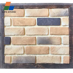 Decorative faux red brick wall panels stone cladding veneer facades slip artificial stone Exterior decorative garden wall stone