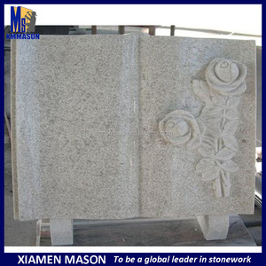 Blanco libro abierto monumentos lápidas con <span class=keywords><strong>rosa</strong></span> tallada para cementerio - Product Image 1
