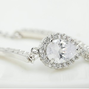 Teemi oro de 18K Rose plateó <span class=keywords><strong>la</strong></span> joyería Mujeres Copa Rhinestones de Austria <span class=keywords><strong>Cadena</strong></span> y Micro Pave CZ 2 Carat Pear Cut CZ Pulsera - Product Image 6