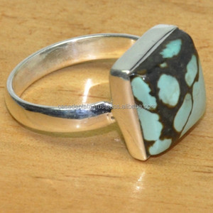 Square Turquoise Gemstone <b>Ring</b> 925Sterling Silver <b>Ring</b> with Silver Plated <b>Fashionable</b> <b>Ring</b> <b>For</b> Wedding Gift Or Parties <b>for</b> <b>Women</b> - Product Image 2
