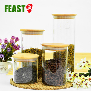 Cocina hermética <span class=keywords><strong>de</strong></span> alimentos personalizada, tuerca <span class=keywords><strong>de</strong></span> té <span class=keywords><strong>de</strong></span> flores con tapa <span class=keywords><strong>de</strong></span> bambú, tarro <span class=keywords><strong>de</strong></span> almacenamiento <span class=keywords><strong>de</strong></span> <span class=keywords><strong>vidrio</strong></span> - Product Image 4
