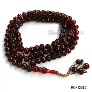 Have stock mew high quality 99pcs red color acrylic muslim rosary necklace