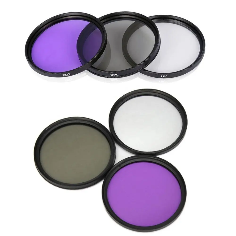 58MM UV+CPL+FLD 3 in 1 Lens Filter Set with Bag for Cannon Nikon Pentax Camera Lens