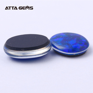 K14 <span class=keywords><strong>azul</strong></span> Oval Cut 9X7mm verde ópalo sintético opal gemstone <span class=keywords><strong>precio</strong></span> doublet opal - Product Image 1