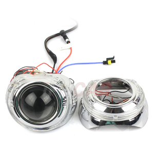 Accessori auto G103 Semi-rotondi LED Angel Eyes DRL Shrouds bianco/blu/rosso cristallo LED Halo anelli maschera per retrofit proiettore - Product Image 6
