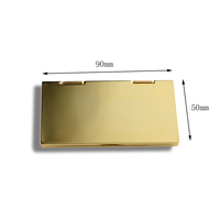 Miroir de maquillage personnalisé haut de gamme double face en métal doré et pliable rectangle avec logo