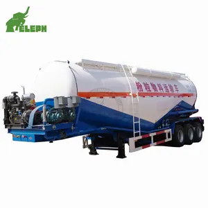 Compresor de aire de 3 ejes, tanque de silo de 30-70CBM, transportador a granel de cemento, camión, polvo, semirremolque