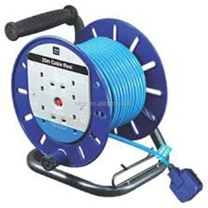 4 Way Extension Reel 50 Meter Cable Lead Heavy Duty Mains Socket 13 AMP 240V 