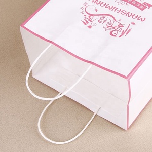 Proveedor de China tela de embalaje de compras de reciclar con mango barato bolsa de papel Kraft blanco - Product Image 5