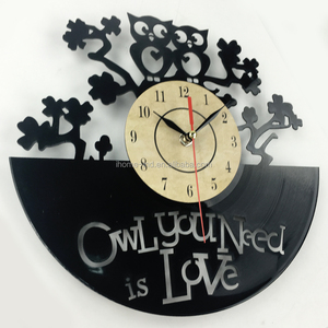 Reloj de Pared con Forma de Búho, Estilo Antiguo, para Discos de Vinilo, Relojes de Pared Decorativos de Arte al por Mayor, Reloj de Pared, Horloge - Product Image 2