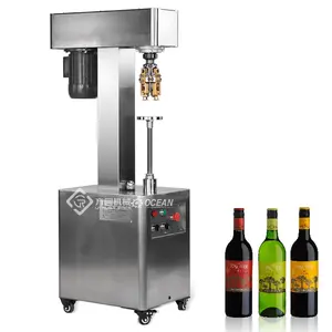 Glass bottle capping machine for aluminium wine screw caps