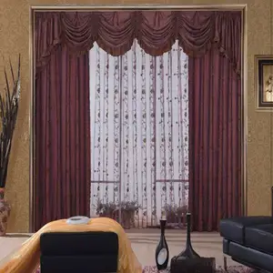Rideau occultant transparent de luxe rideau de chambre principale de style indien avec cantonnière