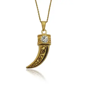 Bulk Buy From China Engraved Personalized Spike Pendant Diamond Necklace
