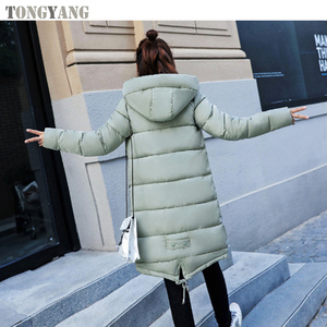 TONGYANG giacca <span class=keywords><strong>invernale</strong></span> da <span class=keywords><strong>donna</strong></span> in cotone con cappuccio addensato Plus Size giacca imbottita in cotone caldo sciolto cappotti lunghi femminili - Product Image 4